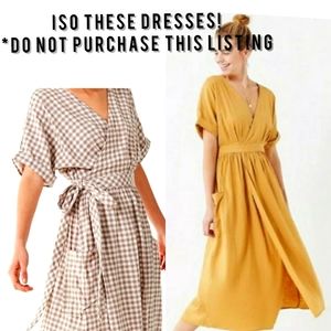 ISO Urban Outfitters Gabrielle Midi Linen Wrap Dresses in Yellow & Gingham